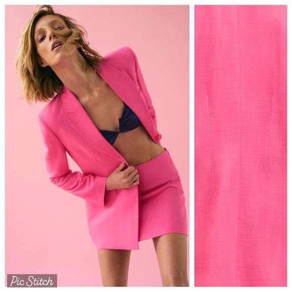 Zara Jackets & Blazers - NWT. Zara Fuchsia Viscose Blend Fitted Blazer with Pockets. Size S.